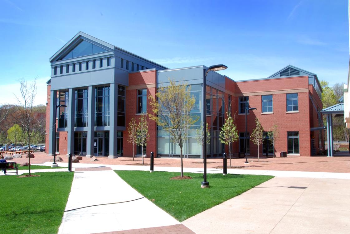 Connecticut State Community College Tunxis Photo #1 - A view of the newly constructed public library, building 700, at Tunxis Community College. This shot was taken from the courtyard.